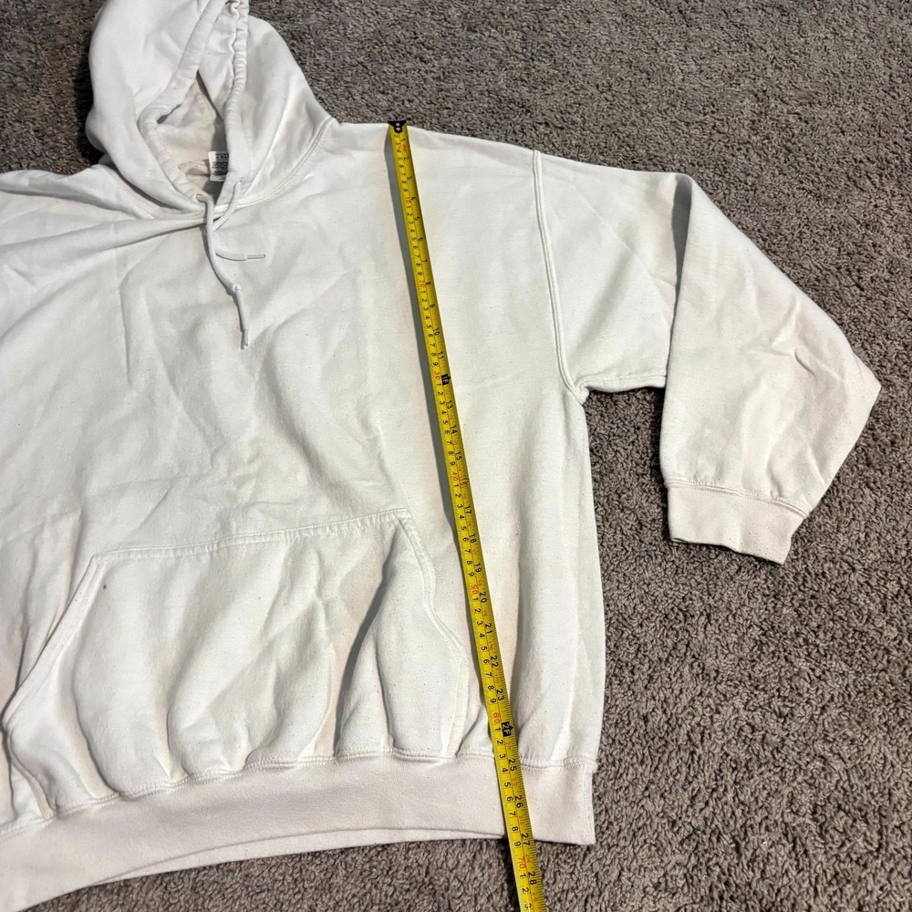 Gildan Heavy Blend Hoodie XL White Blank Pullover Sweatshirt Cotton Poly - Picture 5 of 9